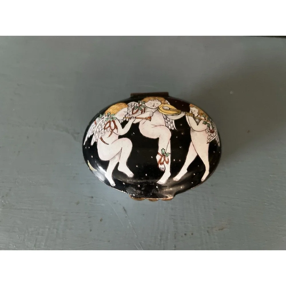 Chinemel B. Yee Celestial Musical Angels Enamel Trinket Box